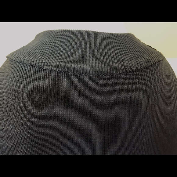 Shiny Black knit tank top fully sequined front halter neck elastic fit US S-M - Picture 6 of 9